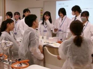 実験を教える様子