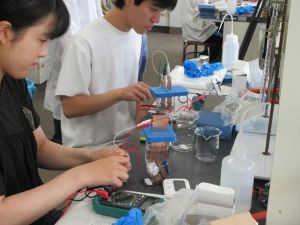ダニエル電池実験の様子